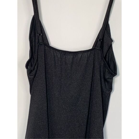 SHEIN Women's Glitter Tank Crisscross Swoop Bodysuit Black Large NWOT - Picture 4 of 8